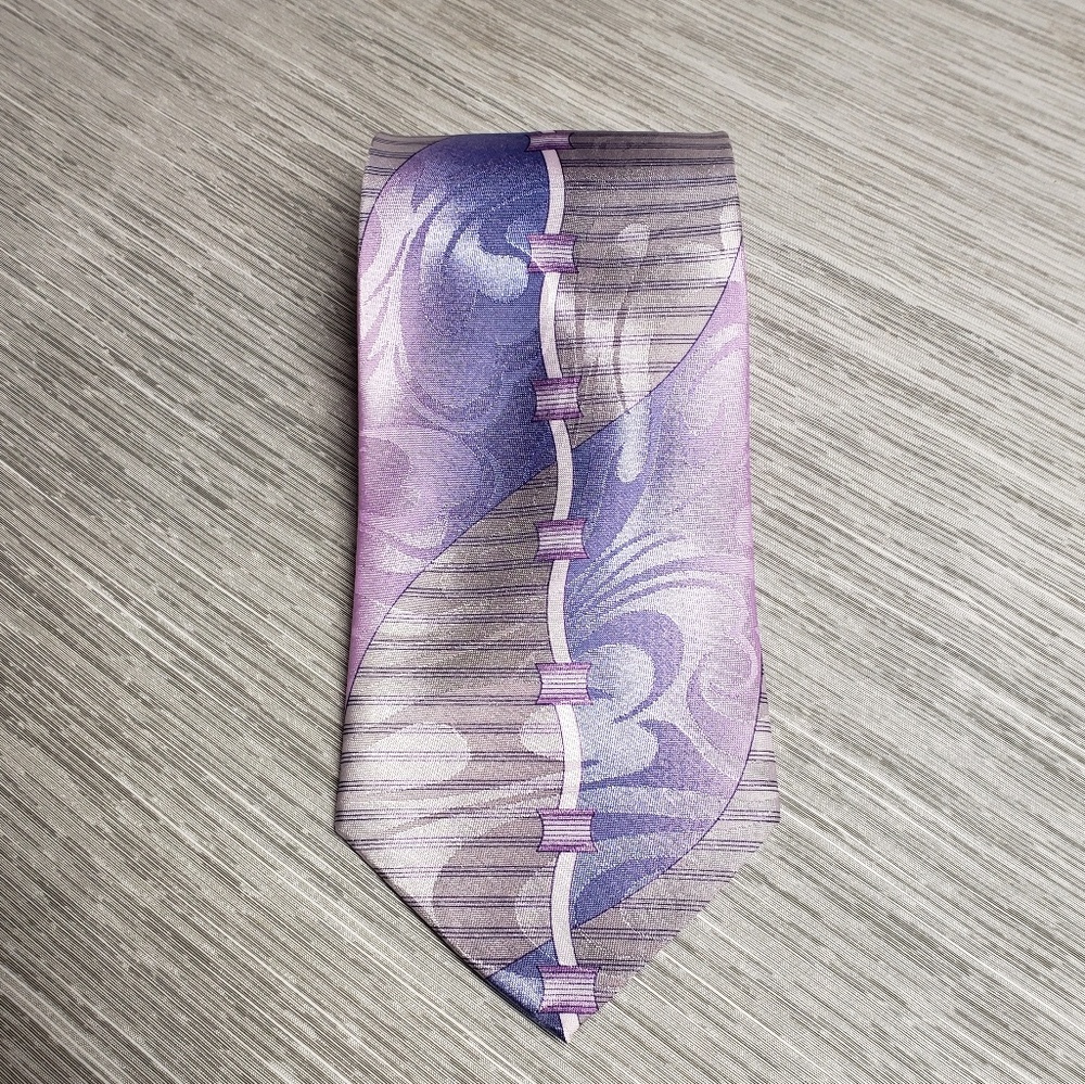 Rudee Ricco Paisley Purple and Grey Tie